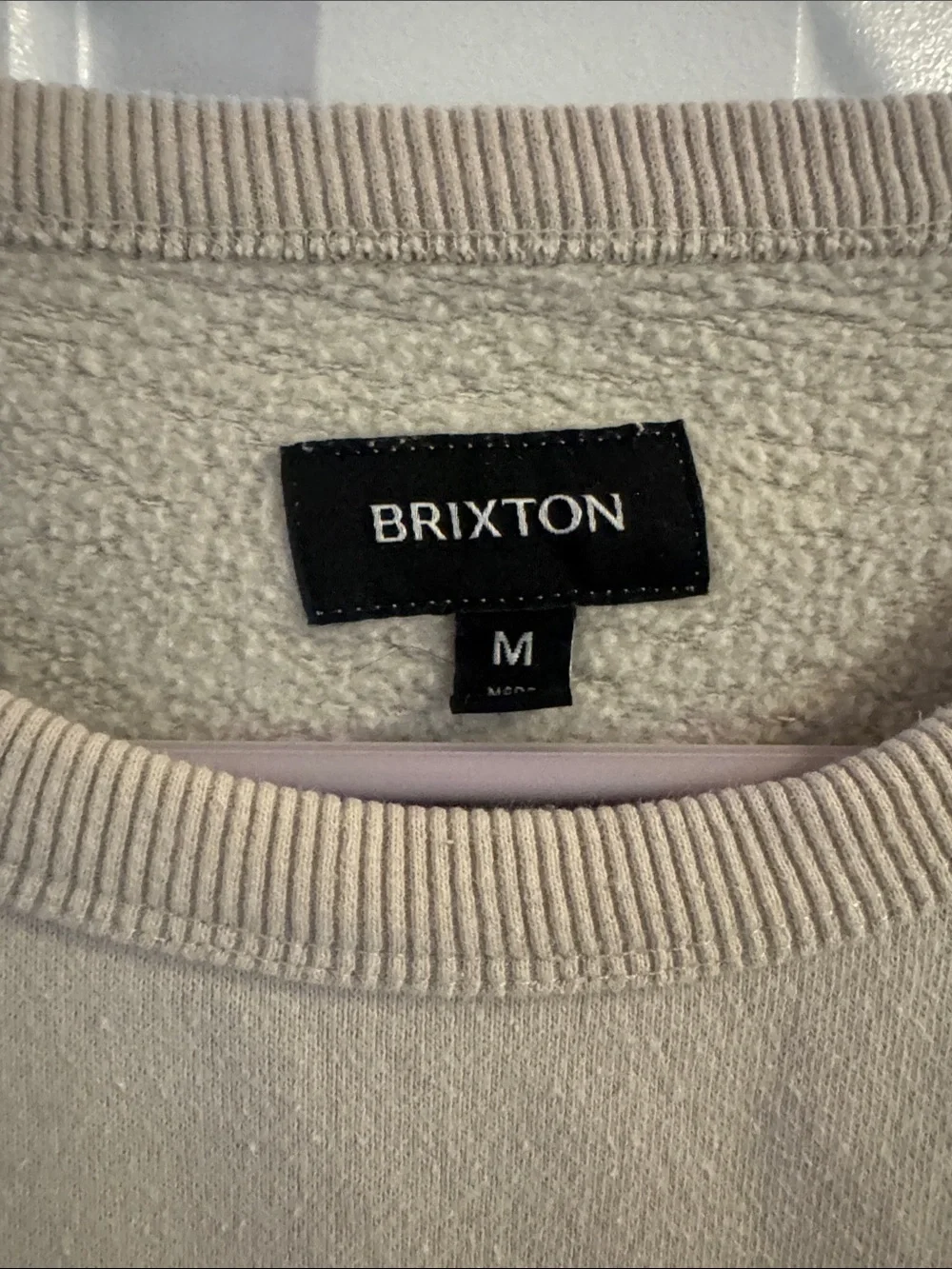 Brixton Cream Crewneck- Flawed